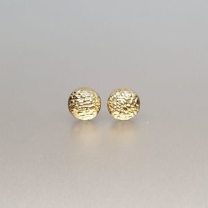 Set of 2 - Textured Circle Stud Earrings